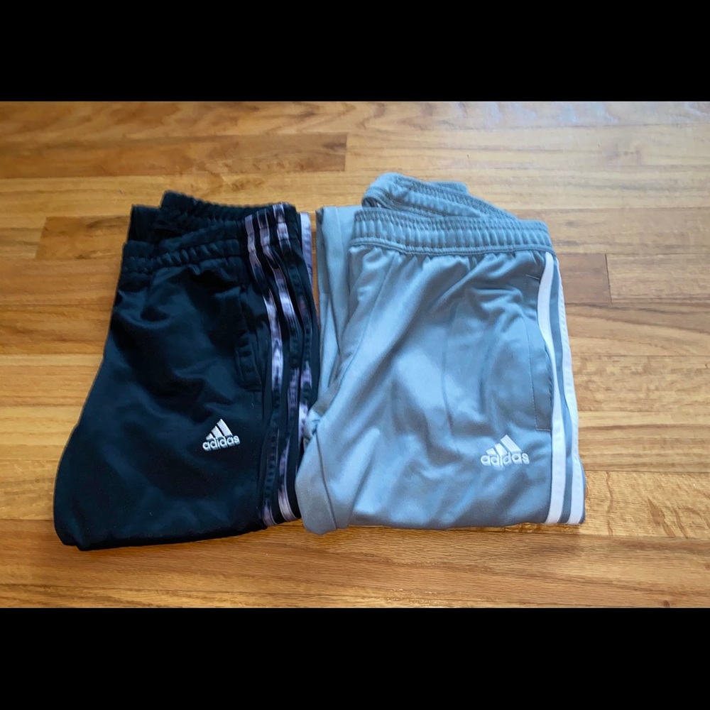 Two pairs of adidas joggers